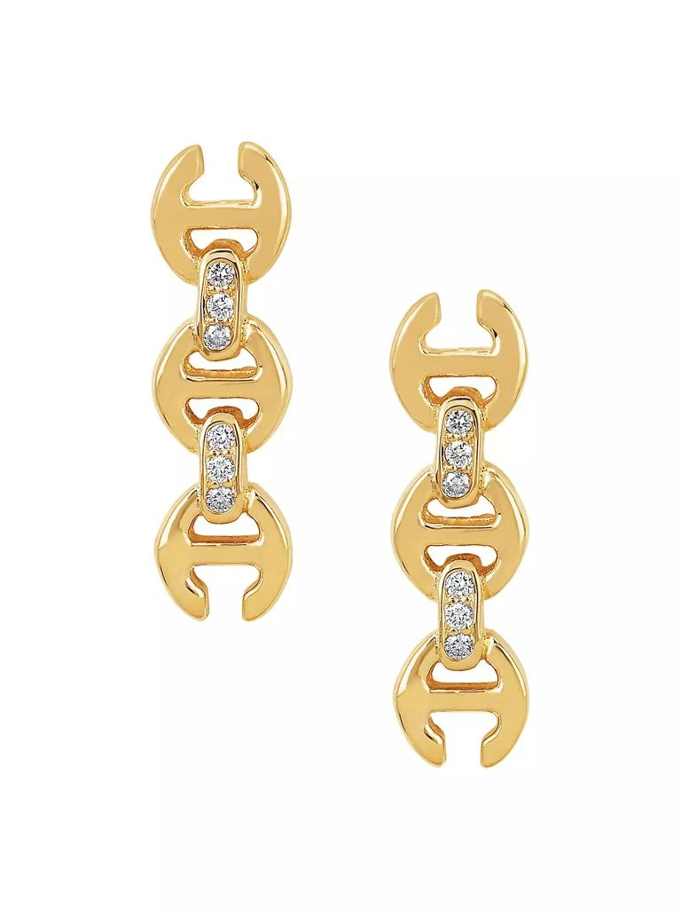 Hoorsenbuhs Tri-Link 18K Yellow Gold & Diamond Stud Earrings 1