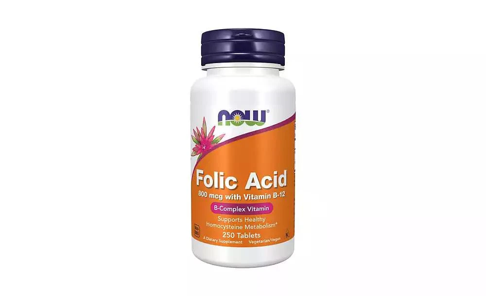 Now Foods Folic Acid With Vitamin B-12, 800 Mg, 250 Tabs