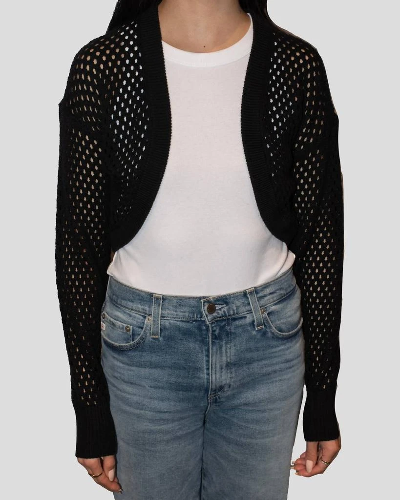 Autumn Cashmere Mesh Knit Shrug Sweater In Black 1
