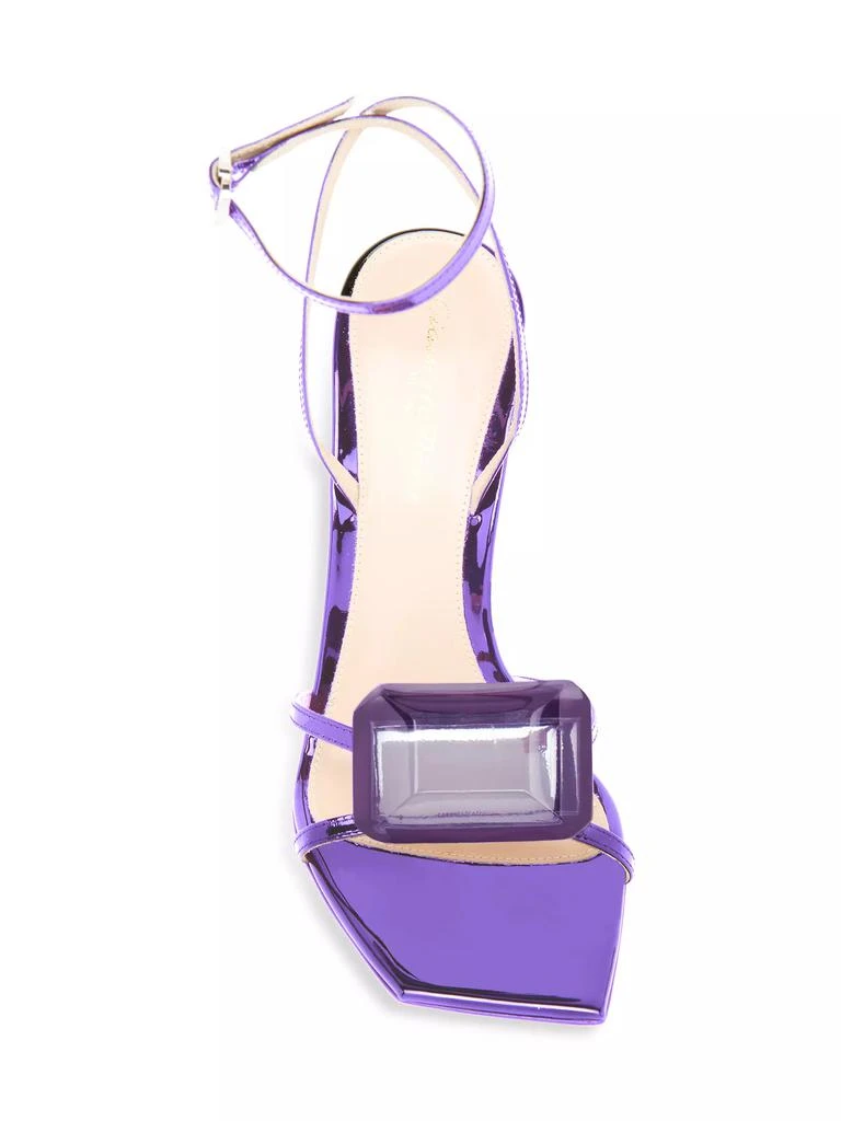 Gianvito Rossi Jaipur Holographic Leather Embellished Ankle-Strap Sandals 5