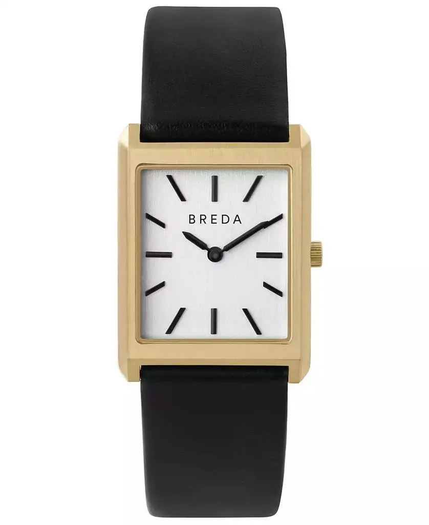 BREDA Women's 'Virgil' 1736b Black Leather Strap Watch, 26mm
