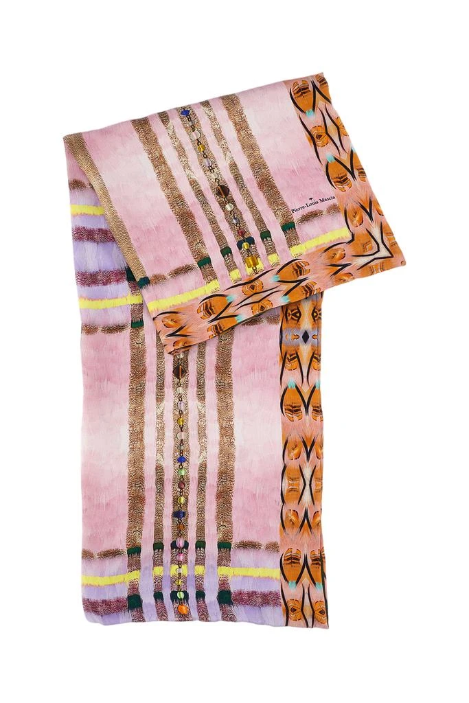 Pierre-louis Mascia Multicolor Silk Scarf With Abstract Motifs
