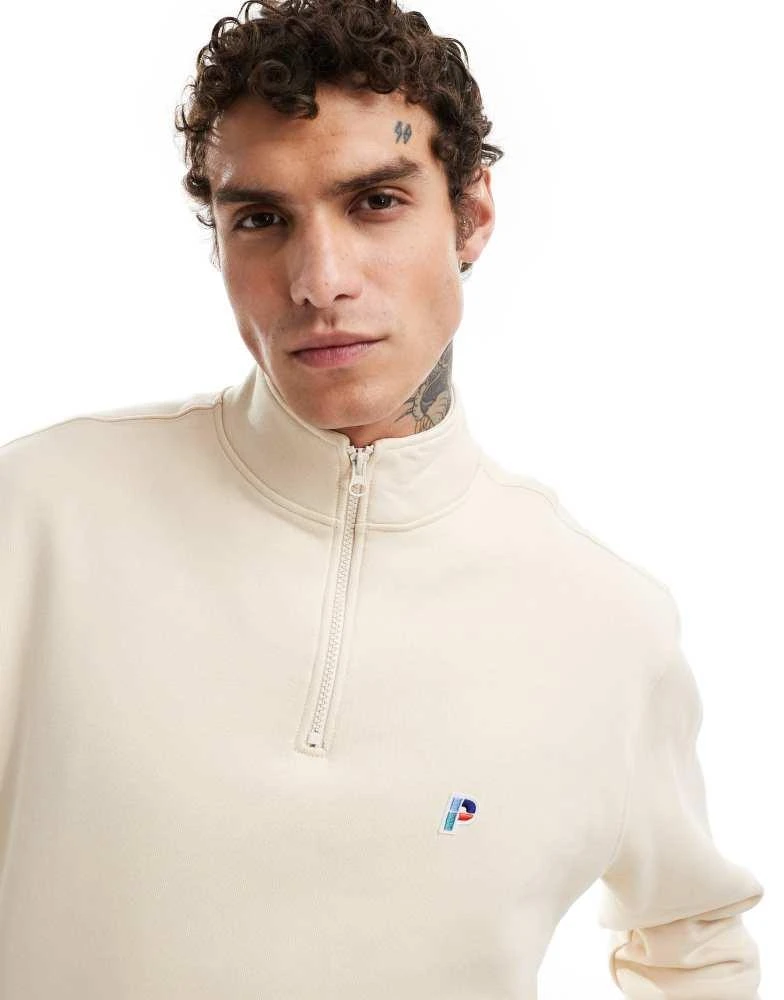 Parlez Parlez pantego quarter zip shirt in ecru 2