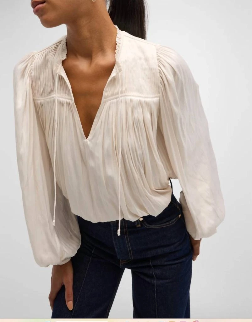 Ulla Johnson Freja Blouse In Cowrie 2
