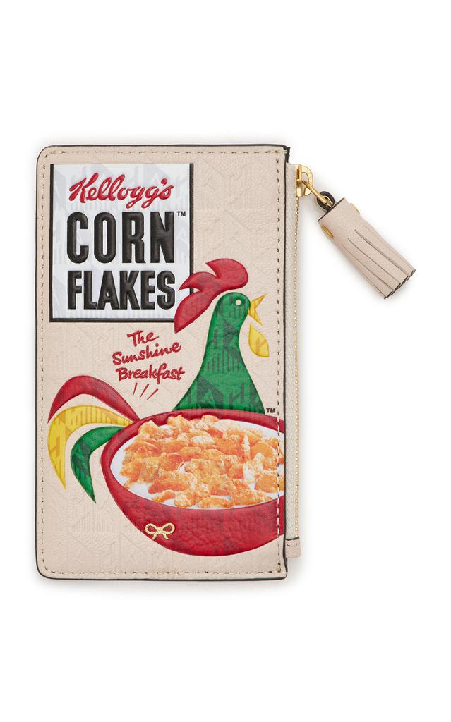Anya Hindmarch Anya Hindmarch - Cornflakes Leather Zipped Card Case - White - Moda Operandi