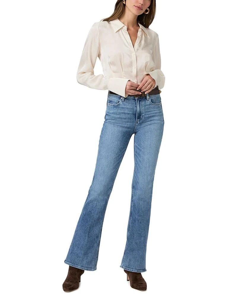 Paige Petites Laurel Canyon High Rise Flared Jeans in Bebop 2