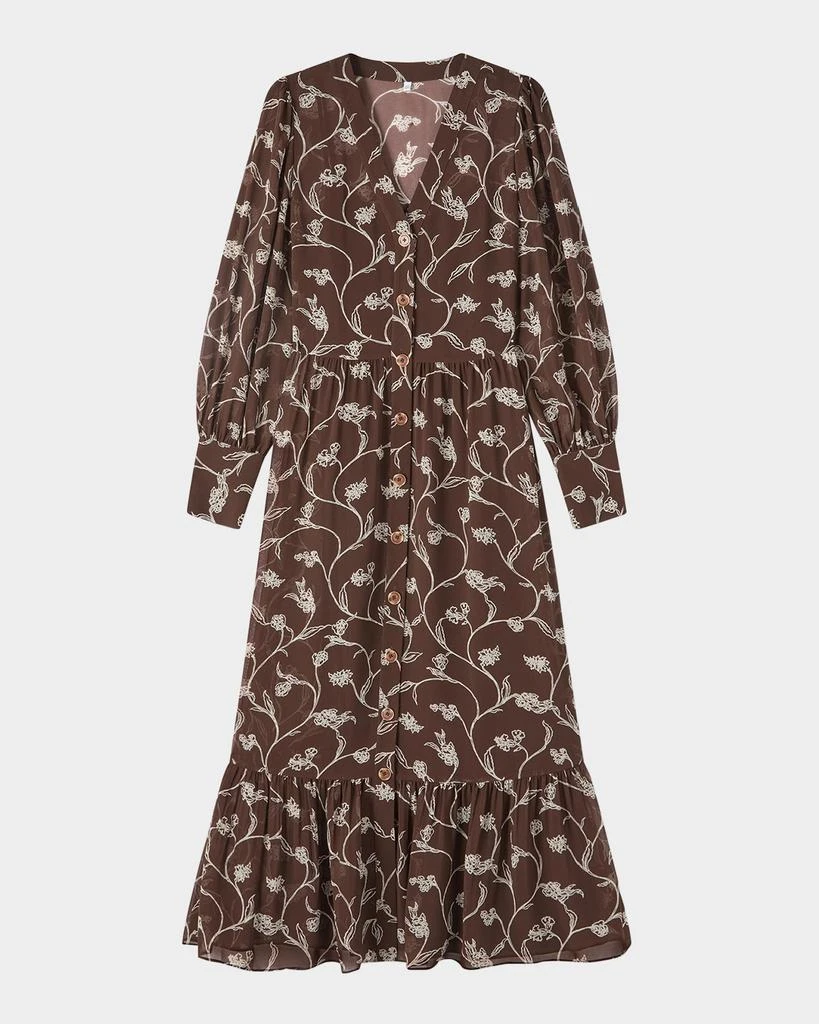 LK Bennett Lucian Tiered Floral-Print Midi Dress 1