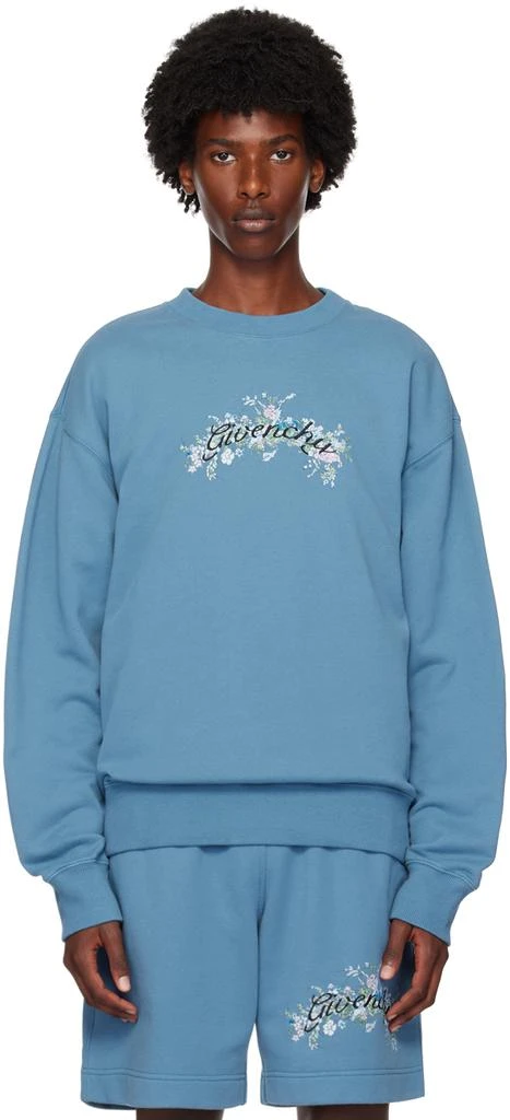 Givenchy Blue Floral Logo Sweatshirt 1