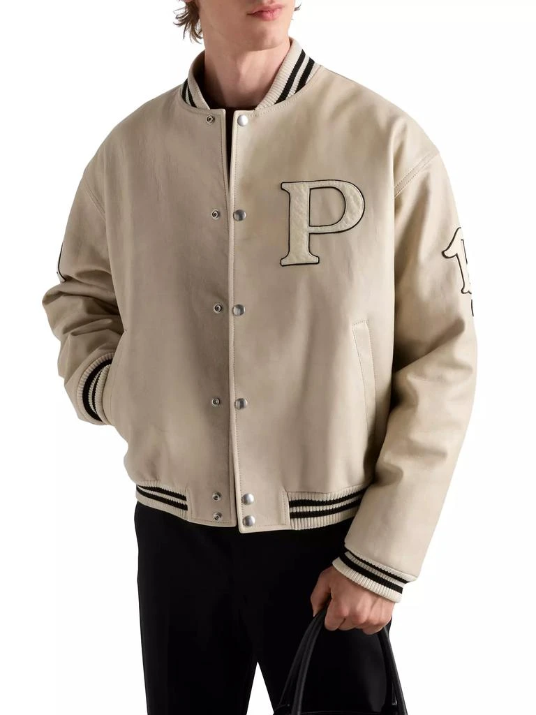 Prada Padded Leather Bomber Jacket 4
