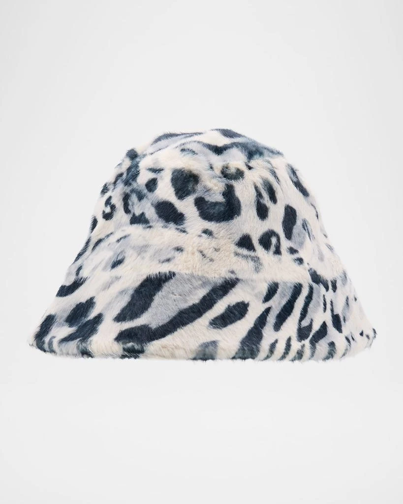 Adrienne Landau The Snow Leopard Faux Fur Bucket Hat 1