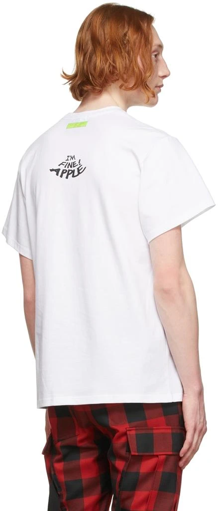 99% IS White Spiral Apple Mesh-Eye T-Shirt 3