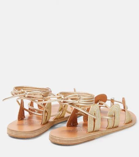 ANCIENT GREEK SANDALS Aristides metallic leather sandals 3