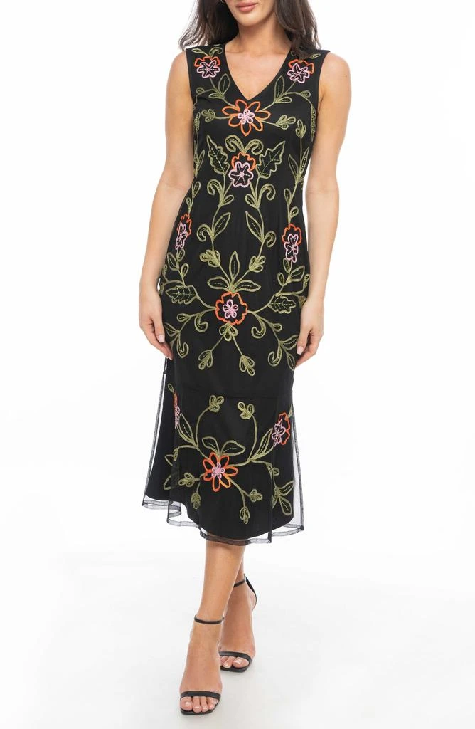 Shop V-Neck Embroidered Midi Dress on Sale at BeyondStyle – Get 70