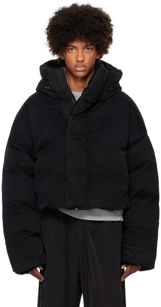 Entire Studios Black MML Hooded Puffer Down Jacket
