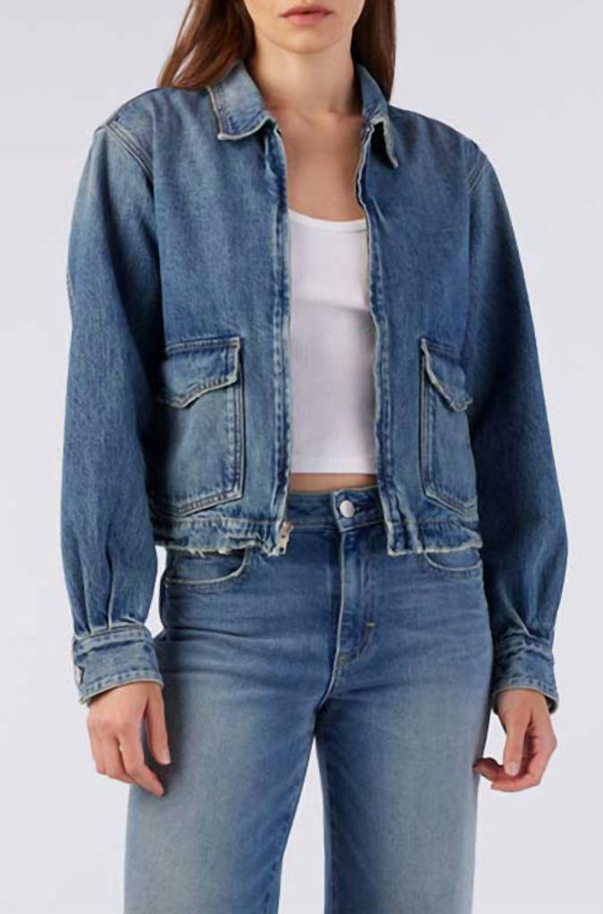 AMO Sally Boxy Fit Denim Jacket In Moonstruck