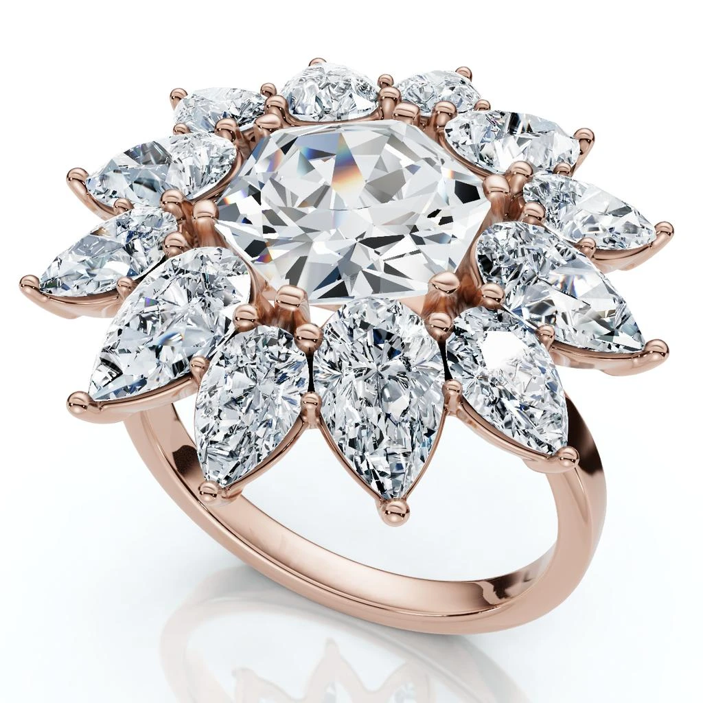 Pompeii3 Certified 5Ct Hexagon Diamond High Jewelry Ring 14k Gold or Platinum Lab Grown 1