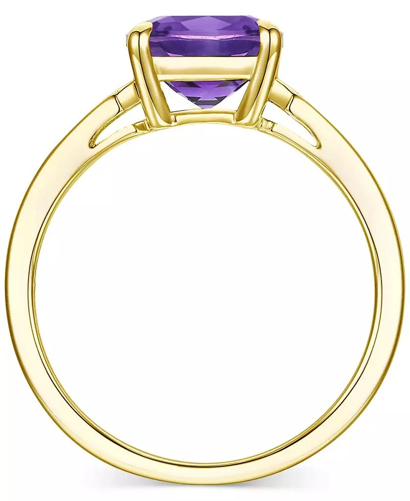 Macy's Amethyst (1-7/8 ct. t.w.) & Lab-Grown White Sapphire (1/10 ct. t.w.) Cushion Ring in 14k Gold-Plated Sterling Silver (Also in Additional Gemstones) 3