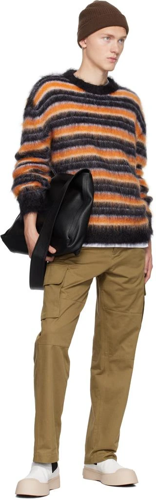 Marni Black & Orange Fuzzy Wuzzy Striped Sweater 4