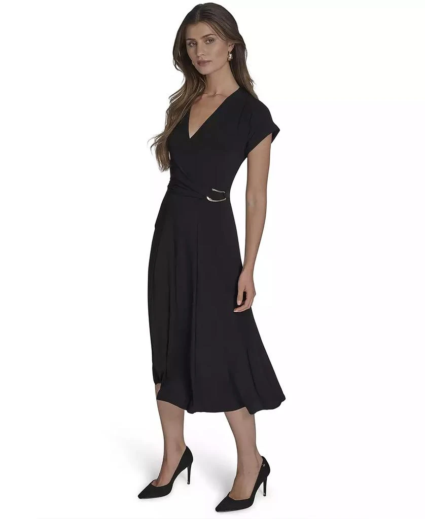 HALSTON Women's Surplice-Neck Faux-Wrap Dress 3