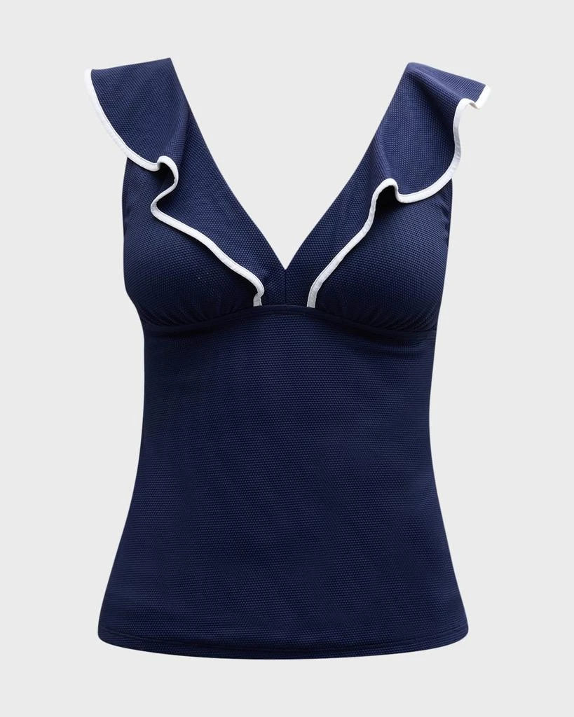 Tommy Bahama Island Cays Cabana Ruffle Tankini Swim Top 1