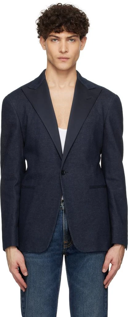 RRL Navy Tuxedo Denim Blazer 1