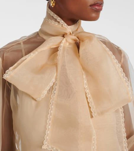 Zimmermann Bow-detail silk organza blouse 4