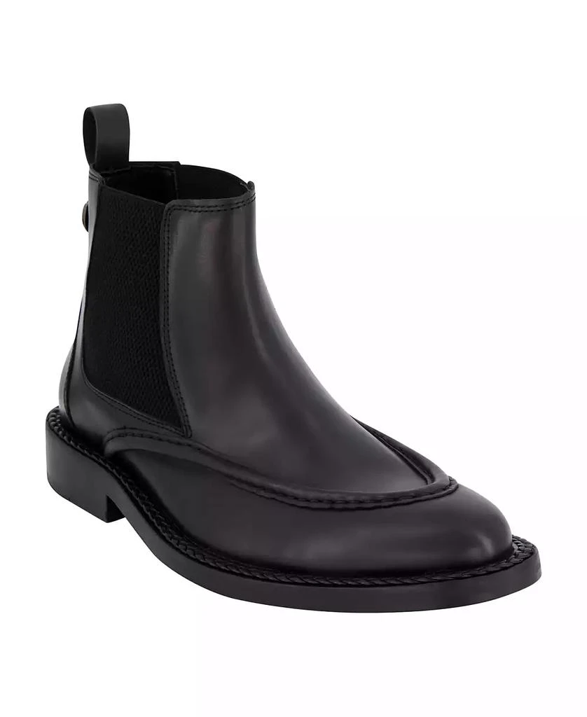 Karl Lagerfeld Paris Men's White Label Leather Moc Toe Chelsea Boots 1