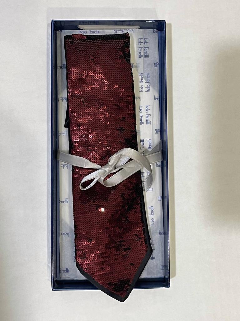 Italo Ferretti Men's Sequin Tie In Red