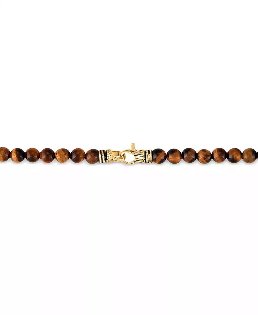 Esquire Men's Jewelry Red Tiger Eye Statement Necklace in 18k Gold-Plated Sterling Silver, Created by Macy's 3