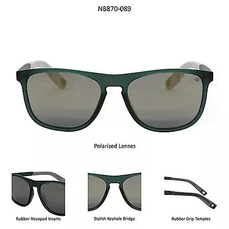 New Balance New Balance NB870-085S Full Rim Rectangle Wrap Sunglasses 4