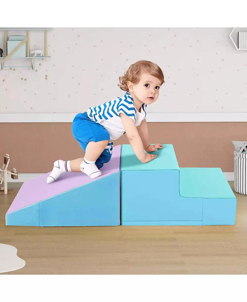 Costway Step and Slide Climber for Infants and Toddlers Baby Soft Foam ...