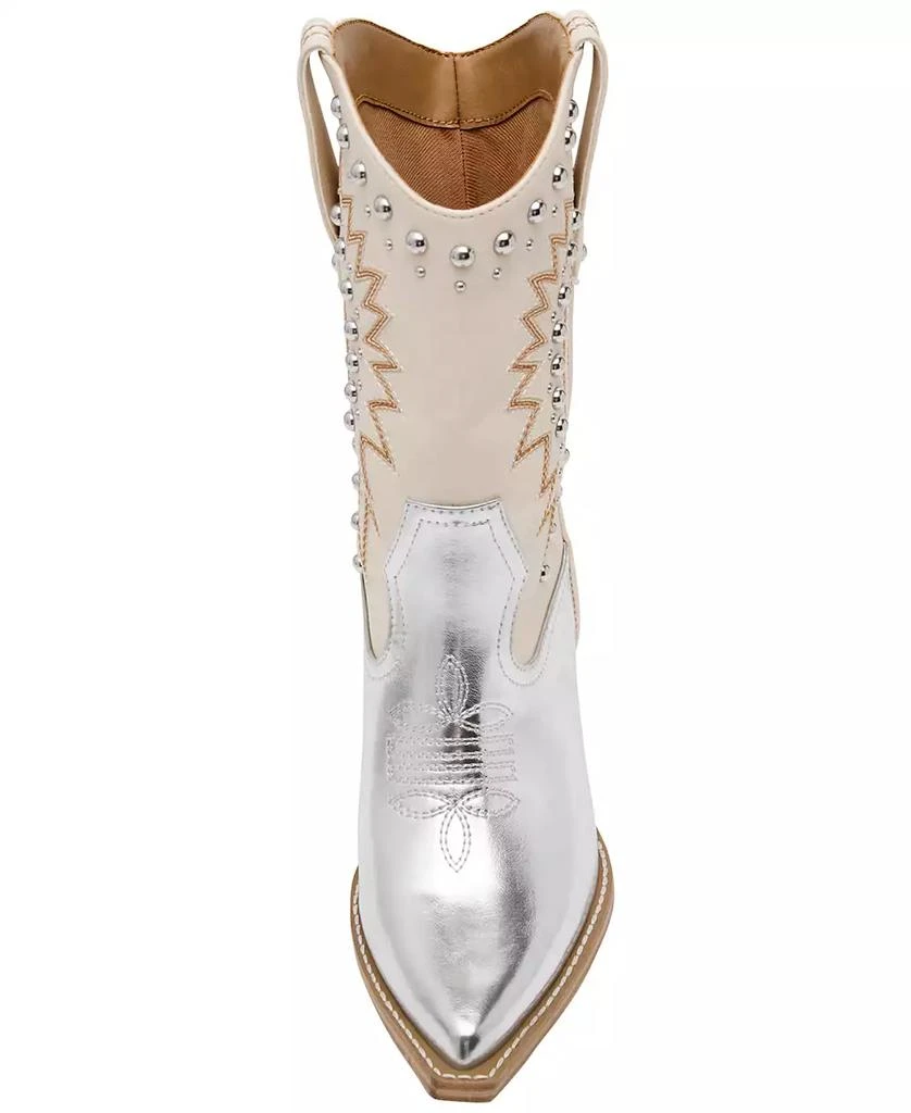 DV Dolce Vita Women's Aledo Contrast Stitch Studded Cowboy Boots 4