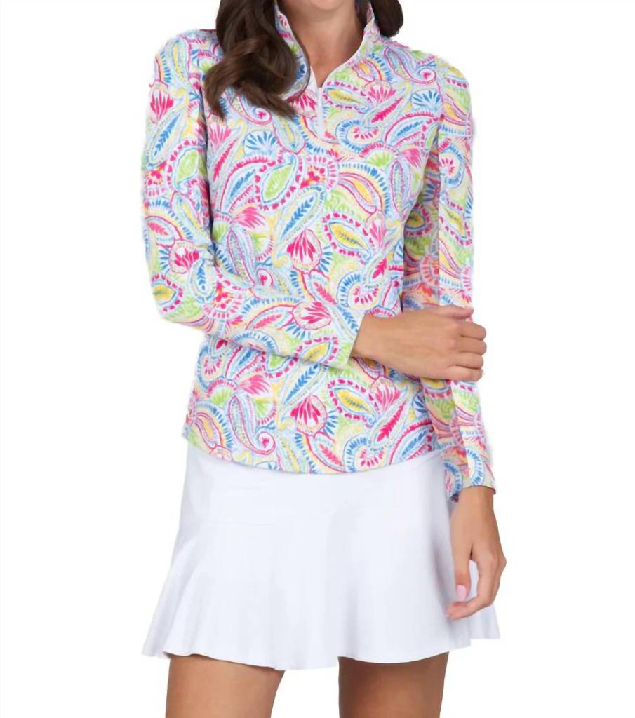 IBKUL Ibkul - Mock Zip Neck Top - Massie