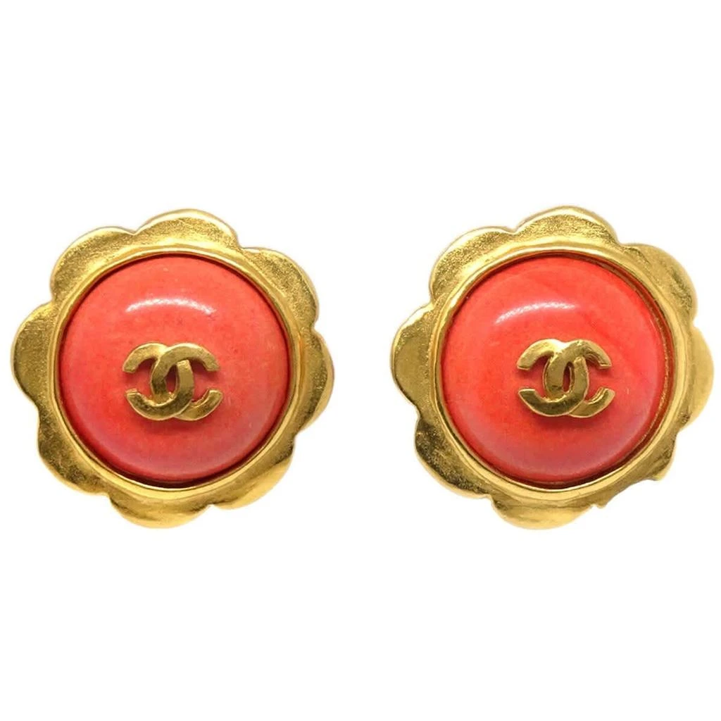 Chanel Cc Round Earrings Metal _Plated Earrings Jewelry (Pre-Owned)