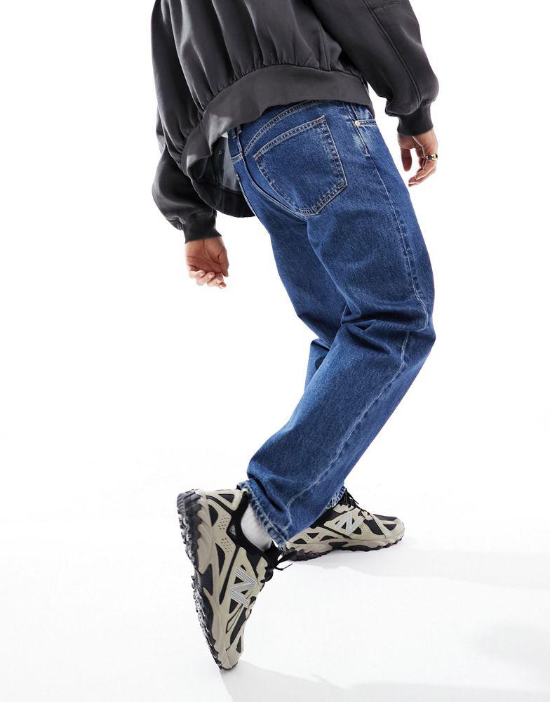 Weekday Weekday Barrel relaxed fit tapered leg jeans in nobel blue