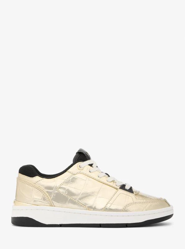 Michael Kors Rebel Metallic Crocodile Embossed Leather Sneaker 2