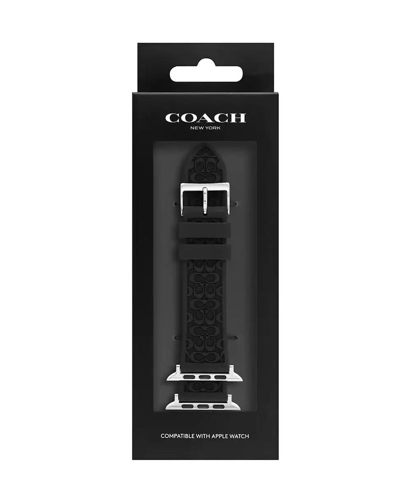 Coach Black Silicone Strap 42/44/45mm Apple Watch Band 4