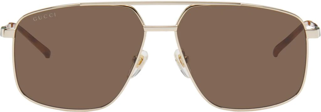 Gucci Gold Navigator Frame Sunglasses 1