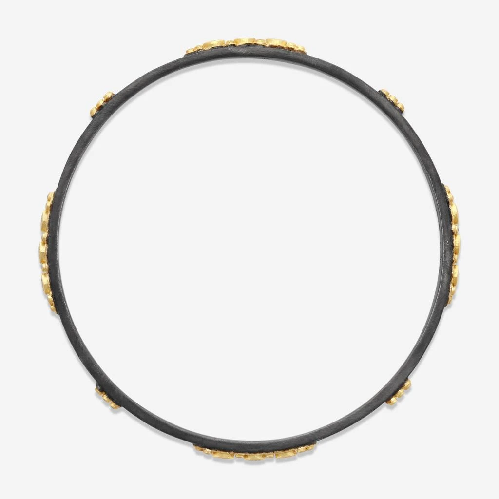 Armenta Armenta Old World 18K Yellow Gold 
Blackened Sterling Silver Champagne Diamond 
Sapphire Bangle Bracelet 15620 2