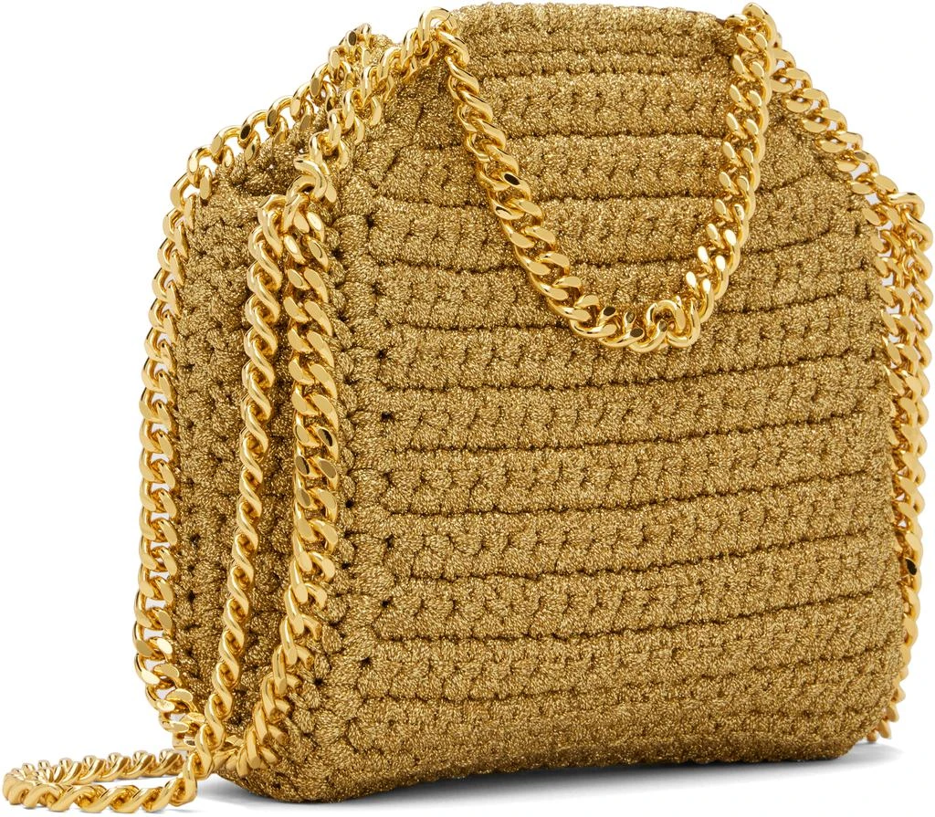 Stella McCartney Gold Tiny Falabella Lurex Crochet Tote Bag 3