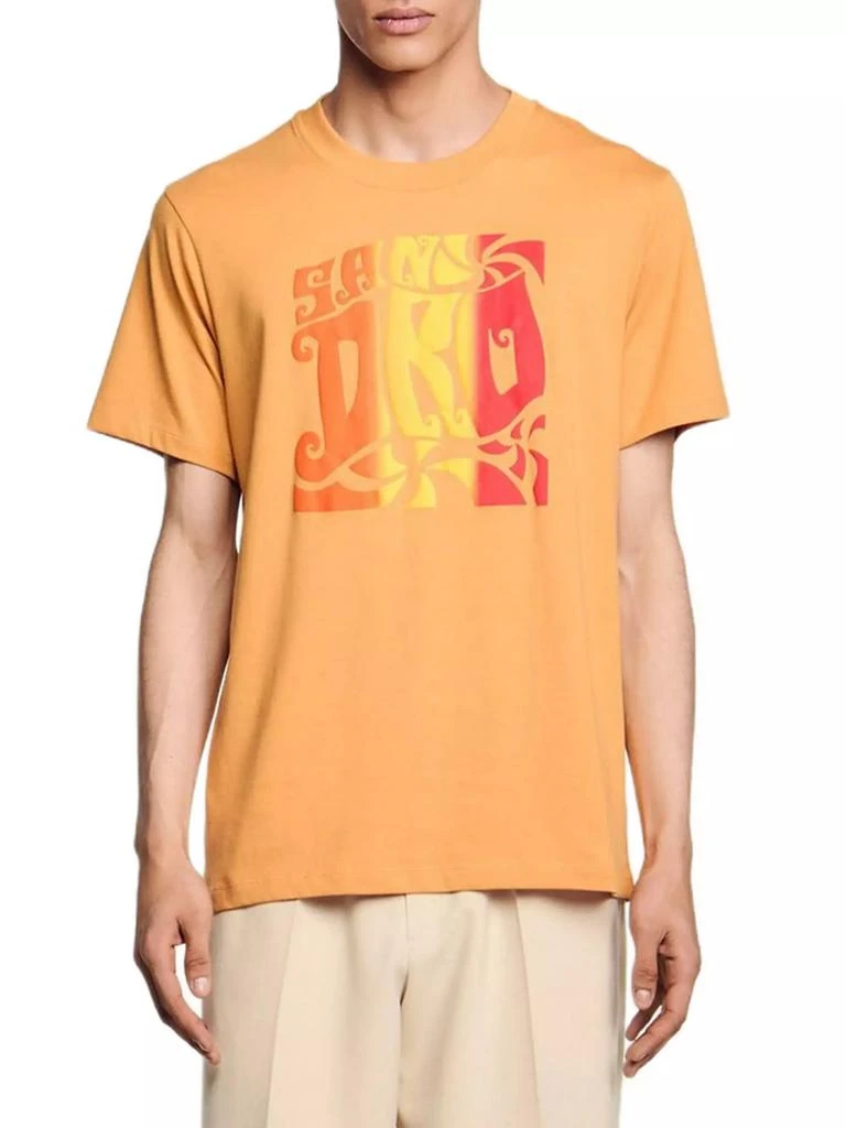 Sandro Wave Print Cotton T-Shirt 2