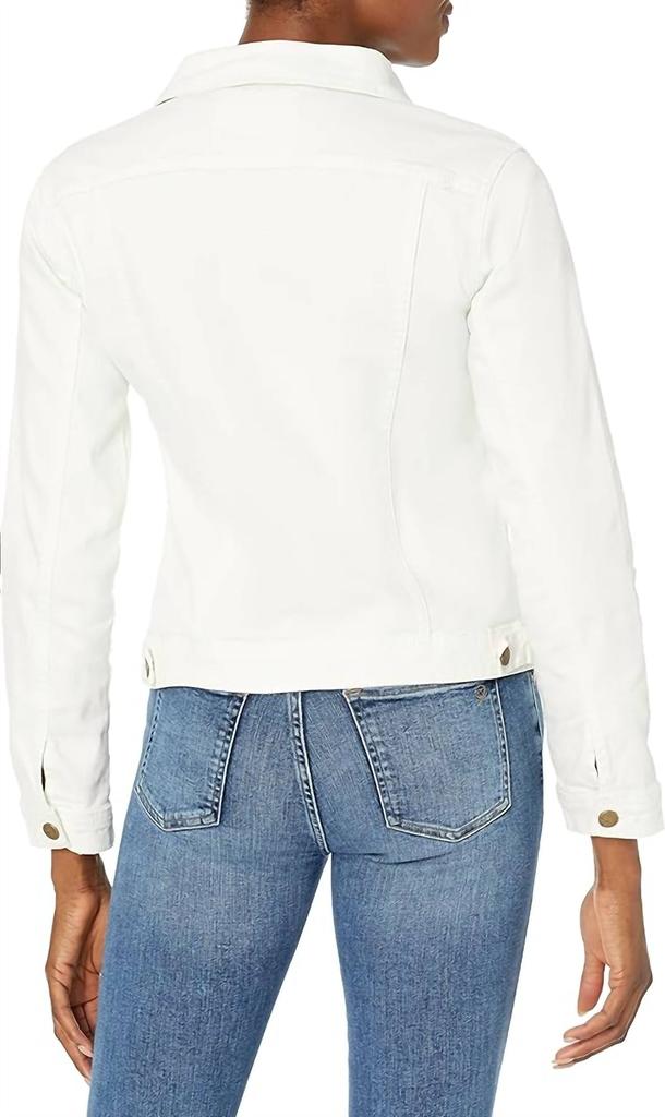 Lola Hats Classic Stretch Denim Jacket In White