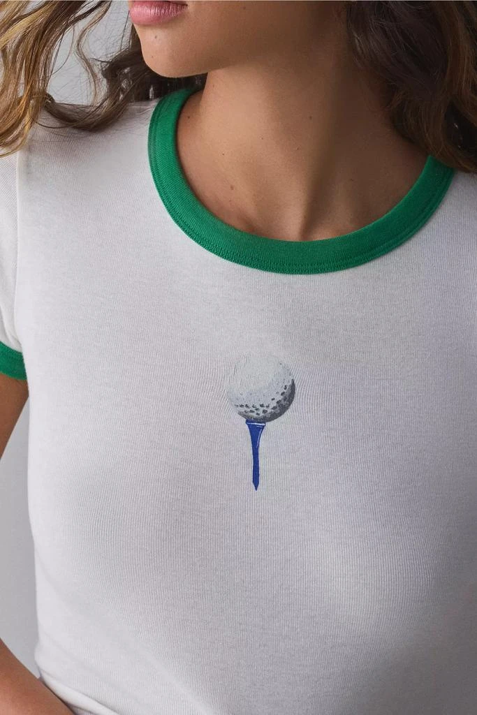 BDG BDG Too Perfect Tee Time Graphic Ringer Baby Tee 2