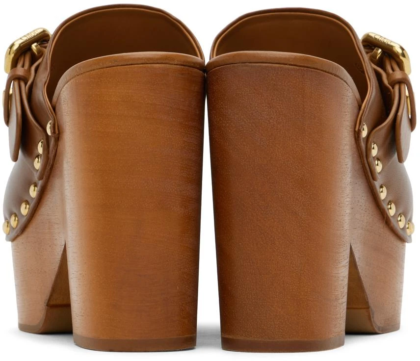 Chloé Brown Jeannette Wedge Clogs 2