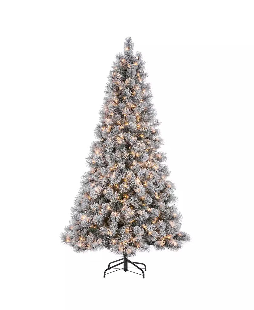 Sterling 7.5-Foot High Flocked Pre-Lit Hard Mixed Needle Boise Pine with Warm White Lights