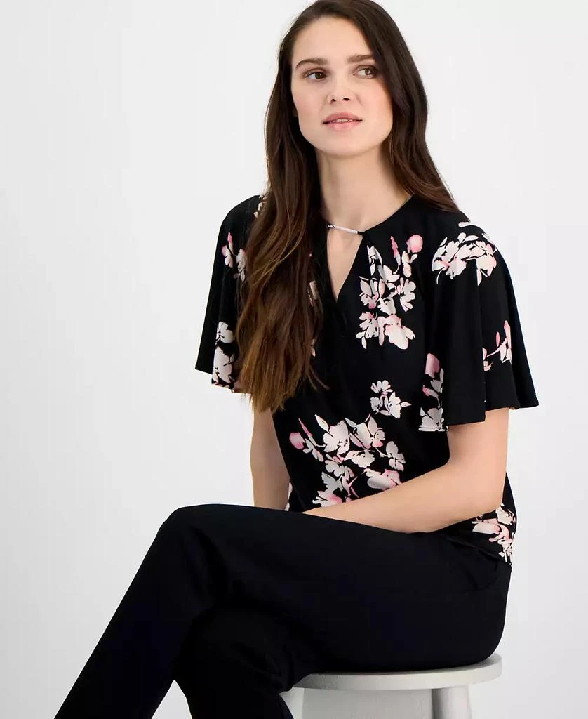 Anne Klein Women's Printed Short-Bell-Sleeve Blouse 3