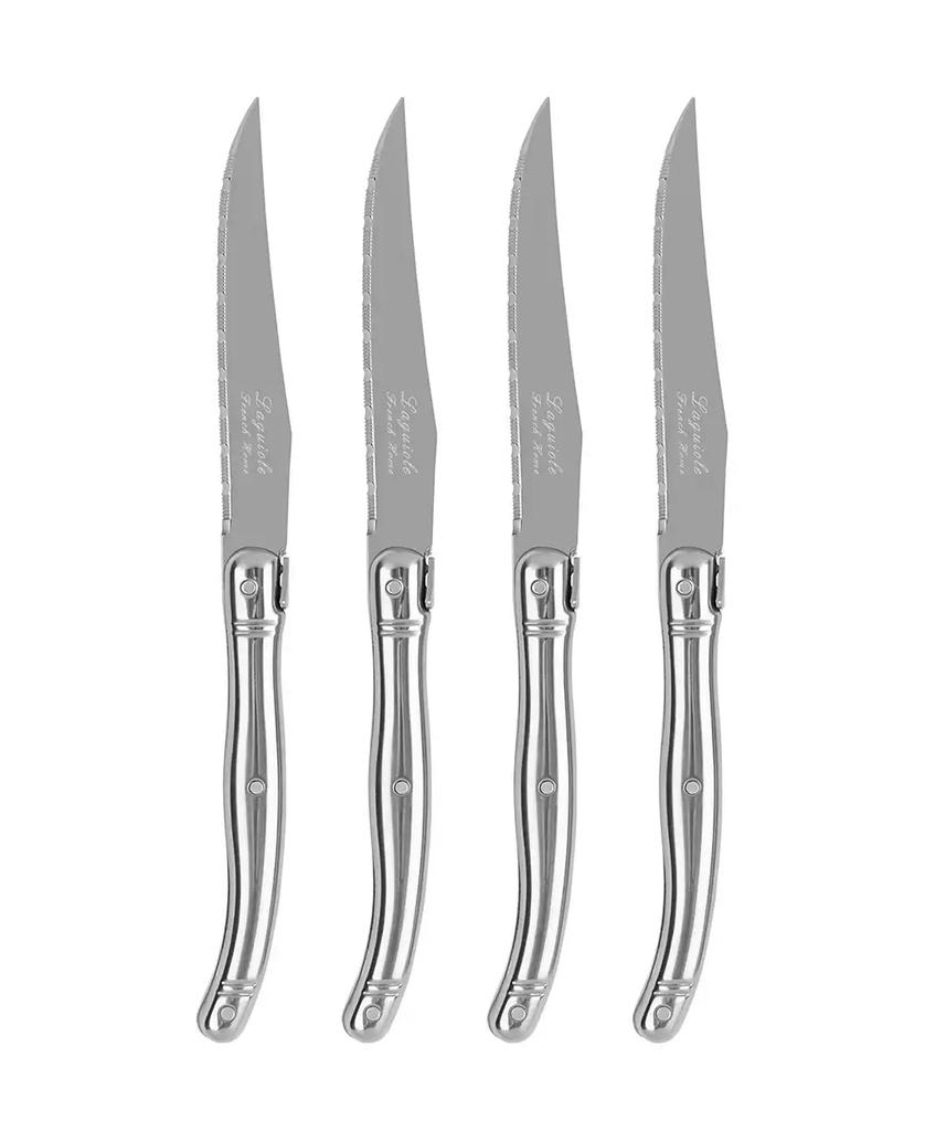 French Home Laguiole Connoisseur 4-Piece Steak Knife Set with Stainless-Steel Handles