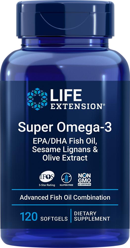 Life Extension Life Extension Super Omega-3 EPA/DHA Fish Oil, Sesame Lignans & Olive Extract (120 softgels)