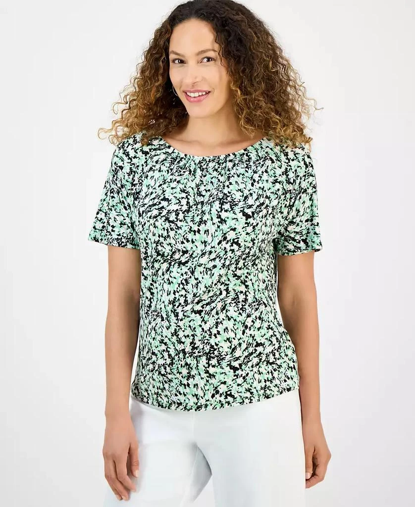 JM Collection Petite Abstract-Print Top, Exclusively at Macy's 1
