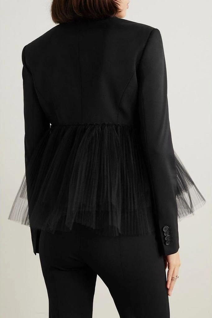 Carolina Herrera Tulle-paneled wool-blend blazer 3
